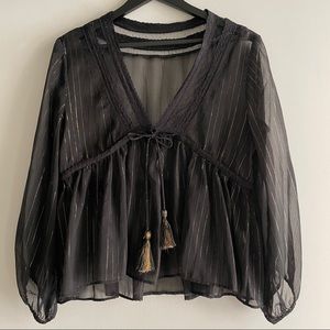 Transparent top black and gold, size L